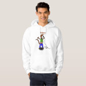 Funny lizard zingt met cartoon van de microfoon hoodie (Voorkant volledig)