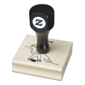 Funny lizard zingt met cartoon van de microfoon 	rubberstempel (Stempel)