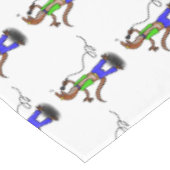 Funny lizard zingt met cartoon van de microfoon tafelkleed (Gekanteld)