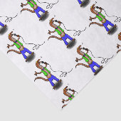 Funny lizard zingt met cartoon van de microfoon tissuepapier (Detail)