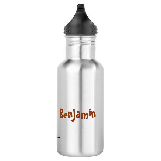 Funny lizard zingt met cartoon van de microfoon waterfles  (Rechts)