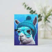 Funny Llama Alpaca Cute Animals Pet Glasses Briefkaart (Staand voorkant)