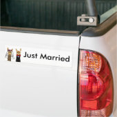 Funny Llama Bride en Groom Wedding Art Bumpersticker (Op Truck)