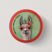 Funny Llama Bunco Ronde Button 3,2 Cm (Voorkant)