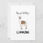 Funny Llama carte d'anniversaire<br><div class="desc">J'espère que votre anniversaire est incroyable - drôle de carte d'anniversaire de jeu de mots avec une illustration d'un lama</div>