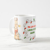 Funny Llama Christmas Lights Mug (Devant gauche)
