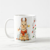 Funny Llama Christmas Lights Mug (Gauche)