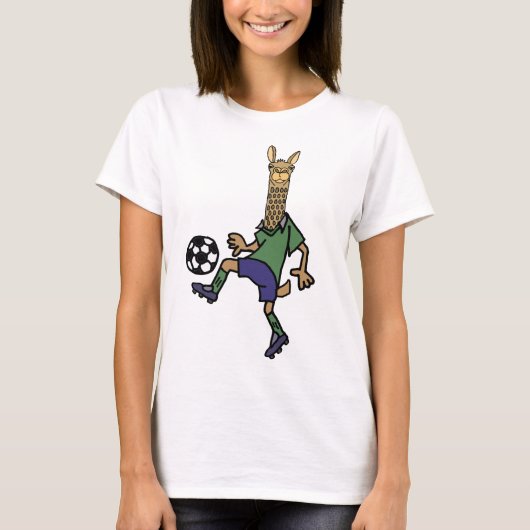 Funny Llama die Cartoon speelt T-shirt (Voorkant)