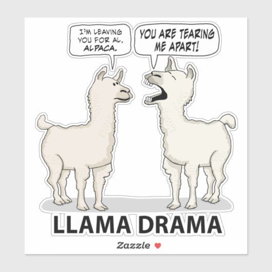 Funny Llama Drama Sticker (Vel)