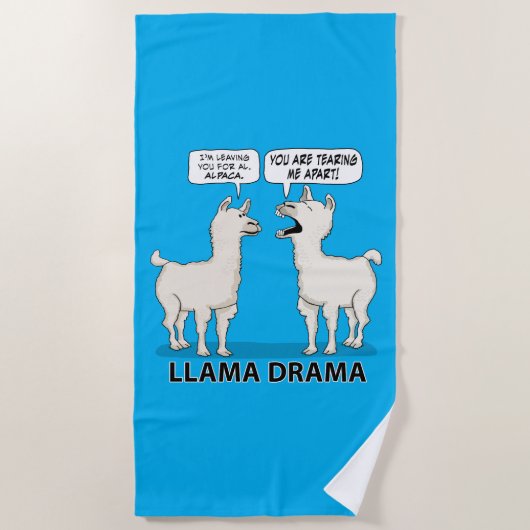 Funny Llama Drama Strandlaken (Voorkant)