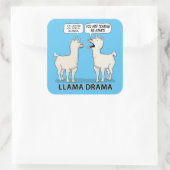 Funny Llama Drama Vierkante Sticker (Tas)