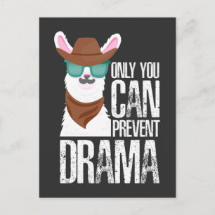 Funny Llama Dramatic Drama Alpaca Pun Animal Briefkaart