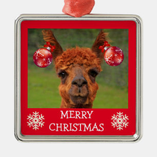 Funny Llama en kerstbal Ornament