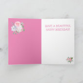 Funny Llama Flower Tiara Crown Birthday Kaart (Binnen)