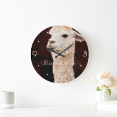 Funny Llama gepersonaliseerd Grote Klok (Huis)