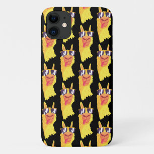 Funny Llama-gezicht met glazen Hoesje-Mate i iPhone 11 Hoesje