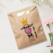 Funny Llama Illustratie die een roze bubbeltje bla Bedankzakje (Gezegeld)