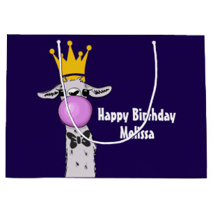 Funny Llama Illustratie die een roze bubbeltje bla Groot Cadeauzakje