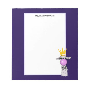 Funny Llama Illustratie die een roze bubbeltje bla Notitieblok