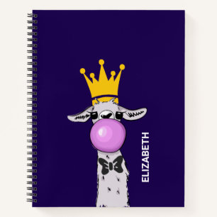 Funny Llama Illustratie die een roze bubbeltje bla Notitieboek