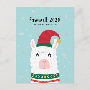 Funny Llama, jaar dat we gevlucht waren met kerst Briefkaart