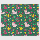 Funny Llama Kerstmis Cadeaupapier (Vlak)