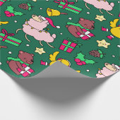 Funny Llama Kerstmis Cadeaupapier (Hoek)