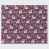 Funny Llama Kerstmis Cadeaupapier (Vlak)