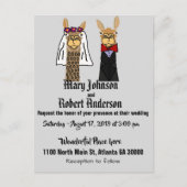 Funny Llama Mariée et Faire-part de mariage de cha (Devant)