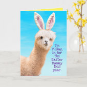 Funny Llama Paashaas Bunny-Llama vertelt je Kaart (Gele Bloem)