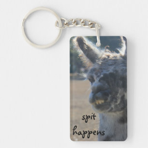 Funny Llama Sleutelhanger, Spit gebeurt Sleutelhanger