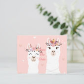 Funny Llama sparen de datum Briefkaart (Staand voorkant)