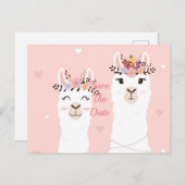 Funny Llama sparen de datum Briefkaart (Voorkant / Achterkant)