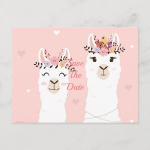 Funny Llama sparen de datum Briefkaart