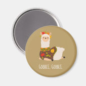 Funny Llama Turkey Thanksgiving Magneet (Voorkant / Achterkant)