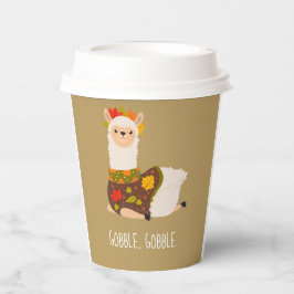 Funny Llama Turkey Thanksgiving Papieren Bekers