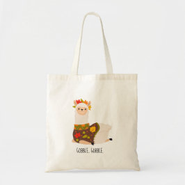 Funny Llama Turkey Thanksgiving Tote Bag