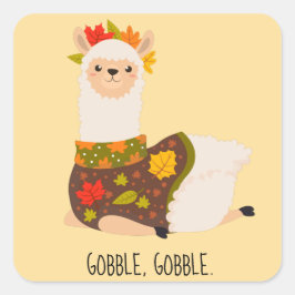 Funny Llama Turkey Thanksgiving Vierkante Sticker
