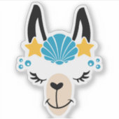 Funny Llama Zomer Strand Sticker (Voorkant)