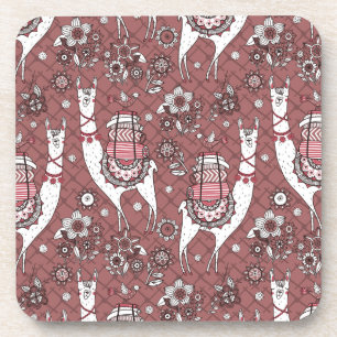 Funny Llamas Pattern Bier Onderzetter