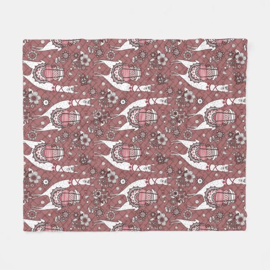 Funny Llamas Pattern Fleece Deken (Voorkant (Horizontaal))