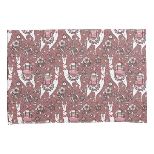 Funny Llamas Pattern Kussensloop (Voorkant-Rechts)