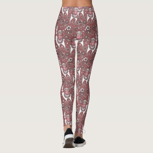 Funny Llamas Pattern Leggings (Achterkant)