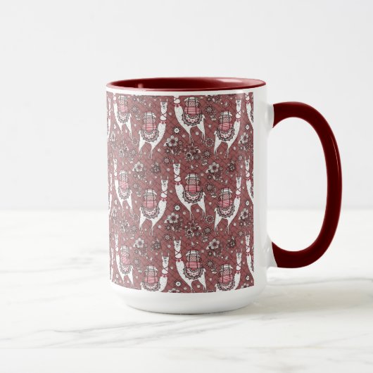 Funny Llamas Pattern Mok (Rechts)