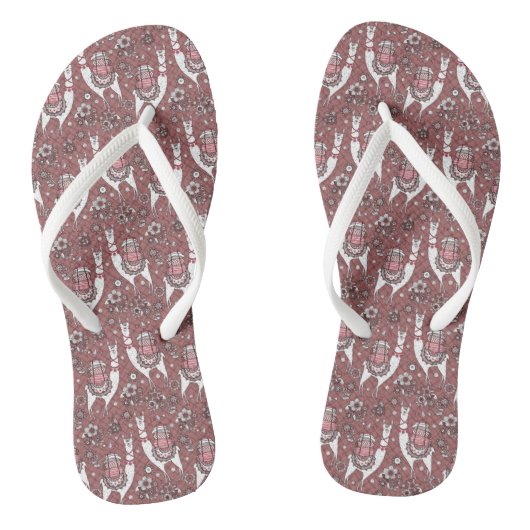 Funny Llamas Pattern Teenslippers (Voetbed)