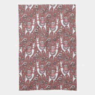 Funny Llamas Pattern Theedoek
