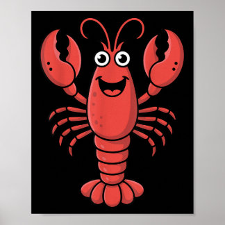 Funny Lobster Art For Men Women Kids Toddlers Lobs Poster