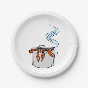 Funny Lobster in een Pot Papieren Bordje
