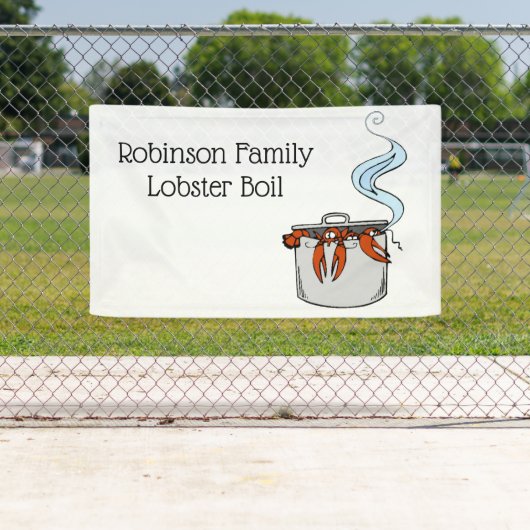 Funny Lobster in een Pot Spandoek (Insitu)