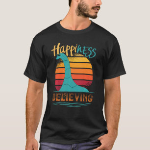 Funny Loch Ness Happiness gelooft dat Pun Retro S T-shirt